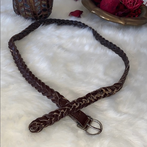Garage Brown faux leather braided belt - Picture 2 of 4